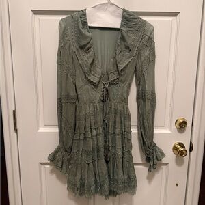 Rococo Sand Sage Green Mini Dress